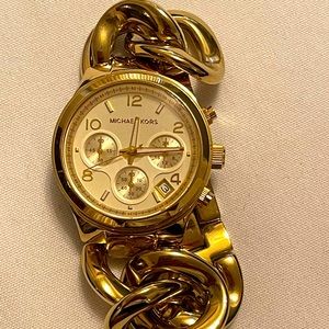 Michael Kors Watch w/ Chain Twist Band